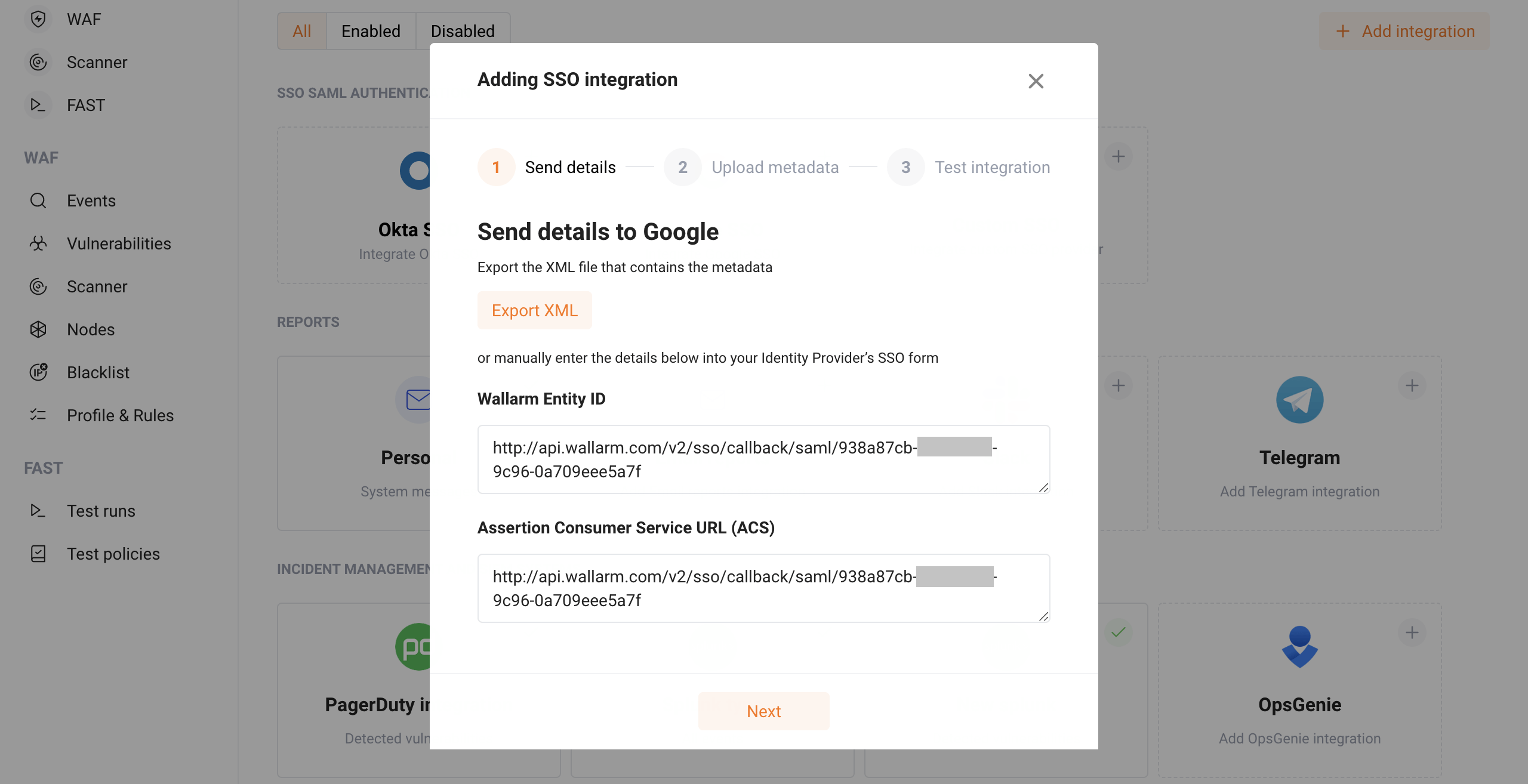 Wallarm's metadata