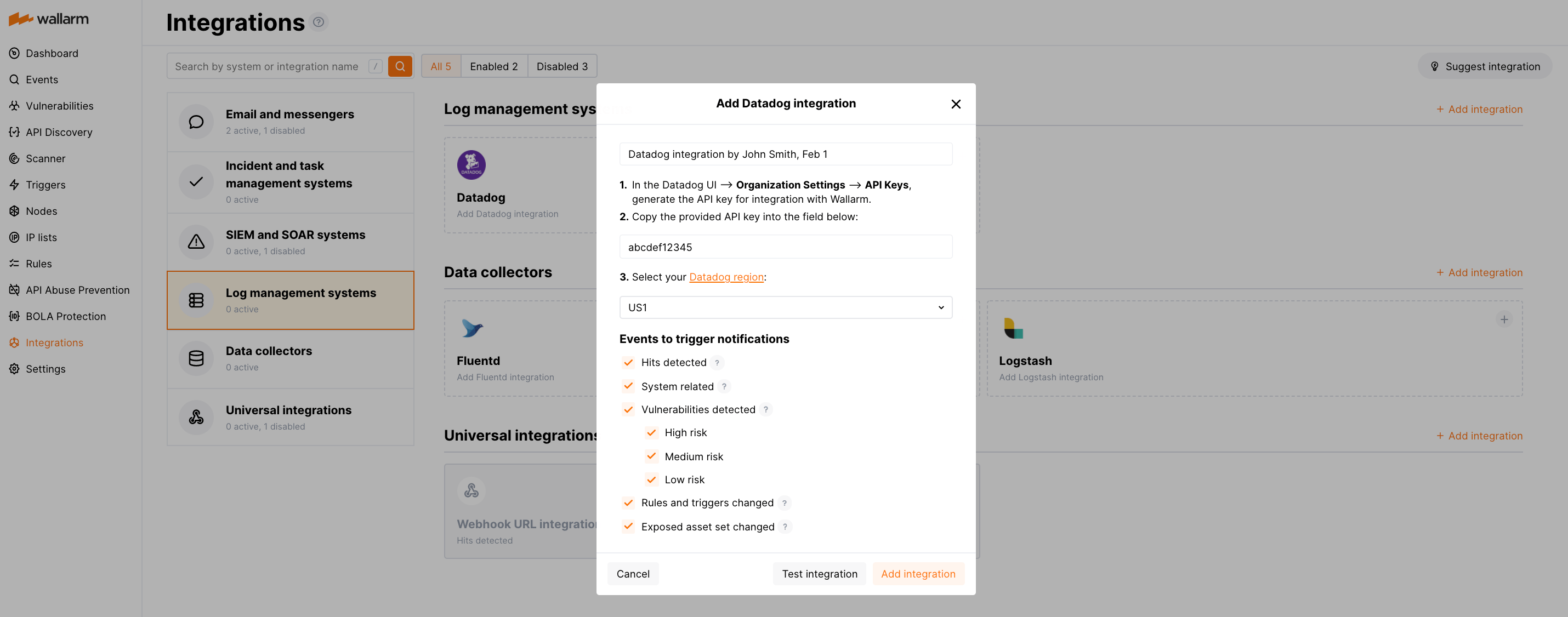 Datadog integration