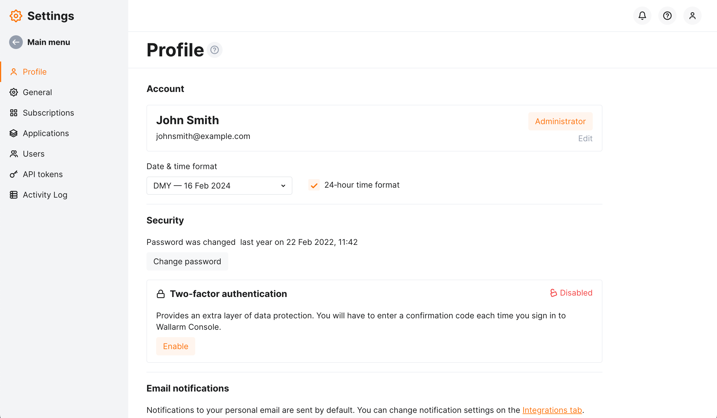Profile overview